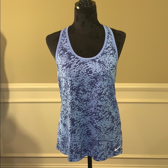 Nike Dry-Fit Athletic Cut Navy & Blue Tank Top. - Picture 7 of 8